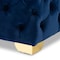 Baxton Studio Avara Blue Velvet Upholstered Gold Finished Button Tufted Ottoman 153-9371 - alternate 3